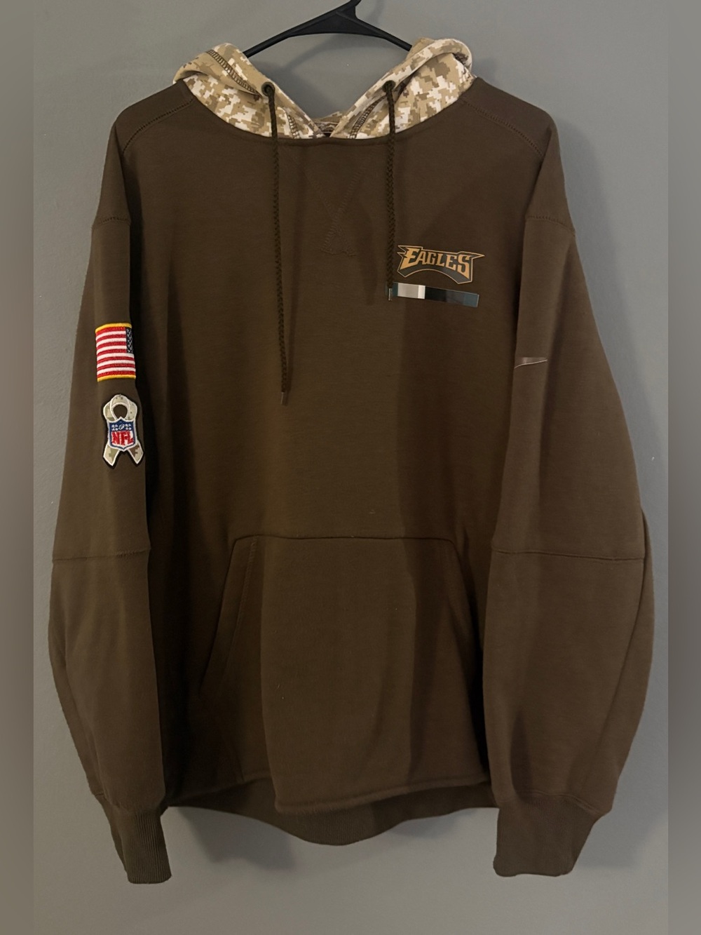 Nike Brown Eagles Hooded Pullover with Camo Lining